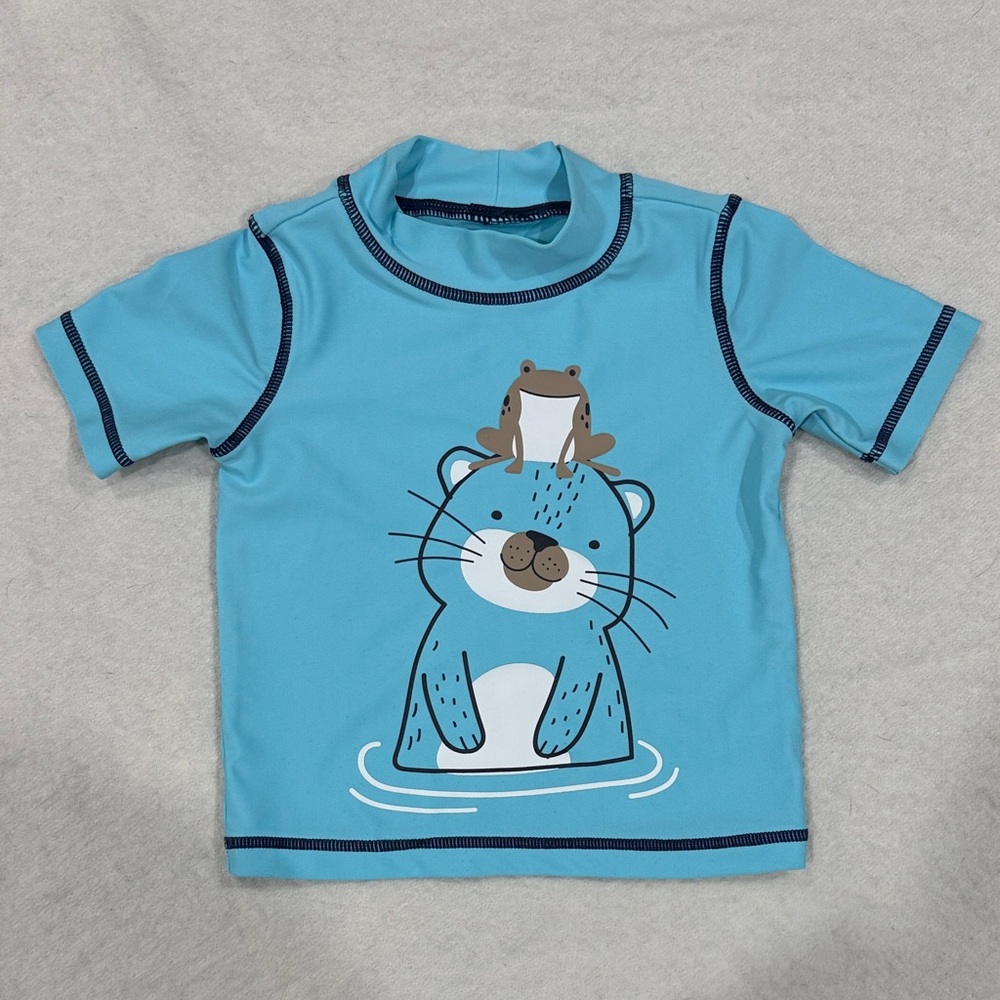 Carter's Blue Otter Rashguard Set 12M - Picture 6 of 7